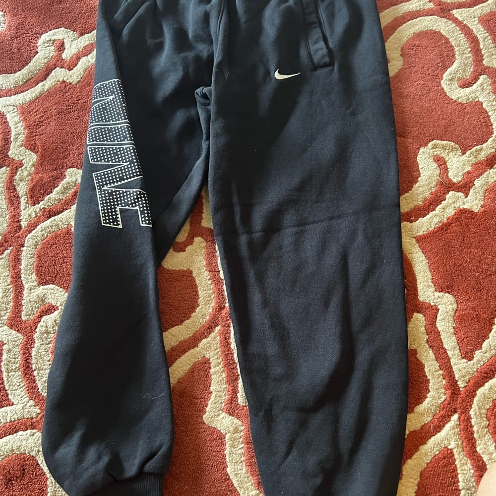 Nike Kids Black Sweatpants with Logo